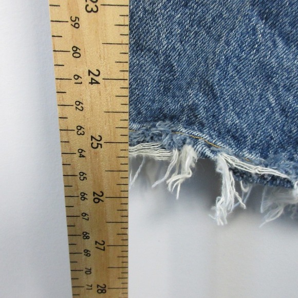 Agolde Riley High Rise Straight Crop Jeans Women 29 Blue Denim Distressed 588 - Picture 11 of 12